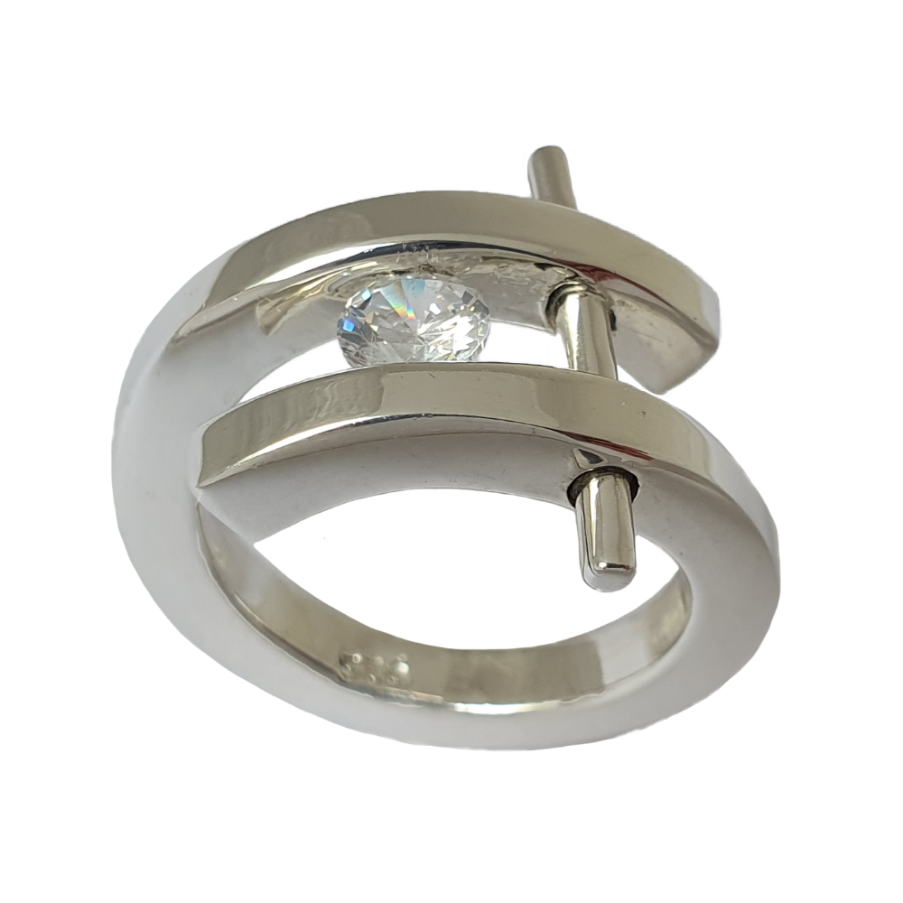 Bague barrette en argent